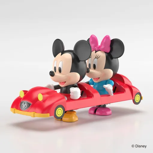 《Disney（ディズニー）ミッキー＆ミニー》のプラモが『楽プラ トコトコ』シリーズより登場。乗り物に乗って、斜面をトコトコ歩くかわいいプラモデル！