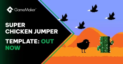 リリース済の2Dランアクション作品をベースにゲームづくり。「GameMaker」用テンプレート『Super Chicken Jumper』が無料公開