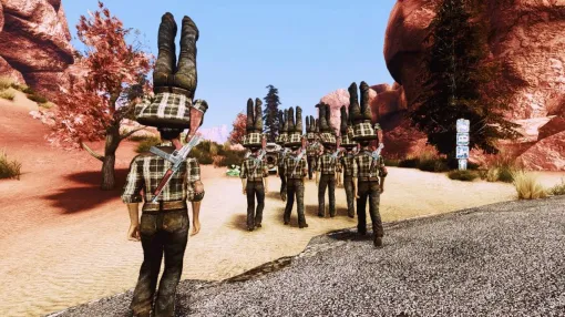 『Fallout: New Vegas』のとあるキャラの帽子が、“悪ノリ非公式Mod連発”で奇天烈状態にされる。すごく小さい・でかい・人間そのものを被るなどカオス