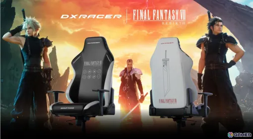 DXRacerより「FFVII リバース」との限定コラボゲーミングチェアが発売！パーティーメンバーのジョブアイコンがプリント