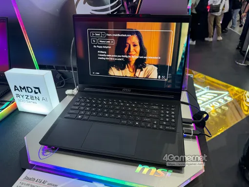 「Ryzen AI 300」搭載の薄型ゲーマー向けノートPCをMSIが展示。フロントに大型ディスプレイを搭載したデスクトップPCも