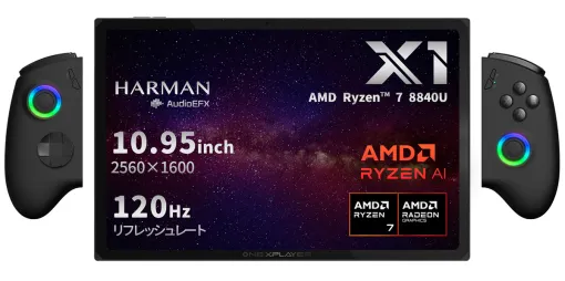 10.95型液晶搭載の携帯型ゲームPC「ONEXPLAYER X1」にRyzen 7 8840U搭載モデルが登場