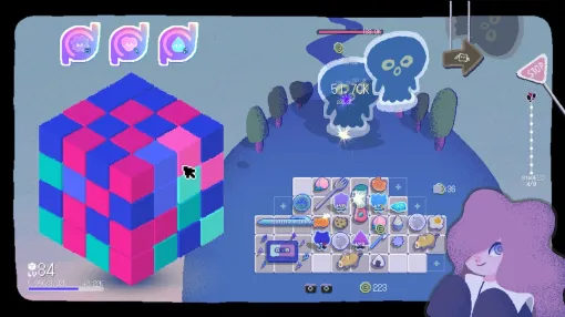 キューブパズル・ローグライトゲーム『CUBEN ―キューブン―』発表。キューブ内のブロックの色を重ねて敵を攻撃、アイテム整理で効果を高める