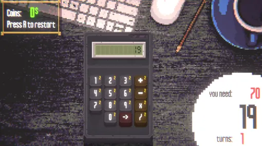 足し算はあと1回ね。限られたボタン操作で数値を求める“電卓ローグライク”こと「Calculate It」，本日よりアーリーアクセスを開始予定