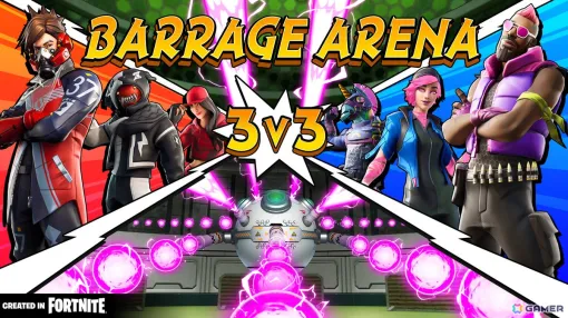 360度弾幕シューティングバトルを楽しめるクリエイティブマップ「BARRAGE ARENA 3v3」が「フォートナイト」上で公開！