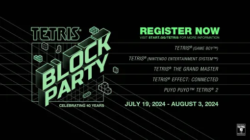 『テトリス』40周年記念オンラインイベント“Tetris Block Party”を7月20日から毎週末開催。ゲームボーイ版から最新作までの数々をプレイ