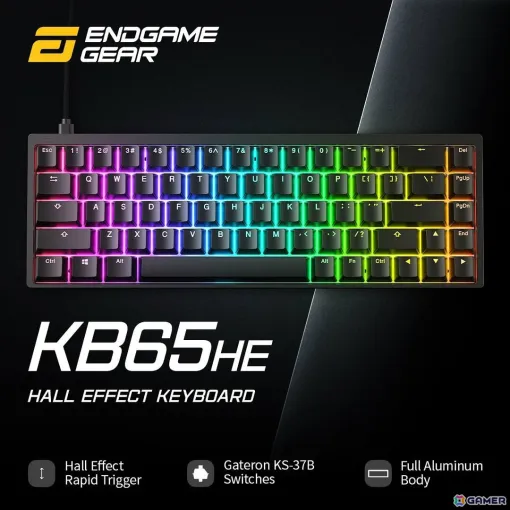 Endgame Gear初となるゲーミングキーボード「KB65HE」が発売！高速レスポンスのラピッドトリガーを搭載