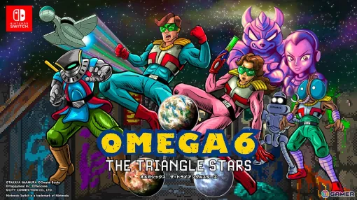 「OMEGA 6 THE TRIANGLE STARS」がSwitchで発売！元任天堂の今村孝矢氏が手掛けた16bitスタイルのグラフィックで展開されるコマンド選択式ADV