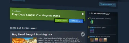 「Steam」，体験版機能の大型アップデートを実施。体験版専用のストアページやライブラリ登録機能が追加