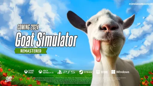 『Goat Simulator REMASTERED』が発表。カオスなヤギゲーがリマスターでよみがえる。2025年リリース予定【gamescom2024】