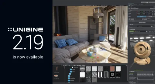 ゲームエンジン「UNIGINE Engine」のバージョン2.19がリリース。ファイルの多いプロジェクトの読み込み速度が1.4～1.9倍になったほか、シーンコンテンツをUSD形式でエクスポート可能に