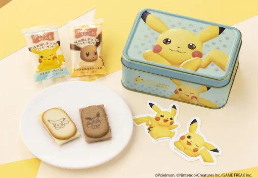 “ポケモン東京ばな奈 はみ出しチョコのクッキーサンド”のピカチュウ缶がかわいすぎる。ステッカー付きで本日（9月2日）発売開始