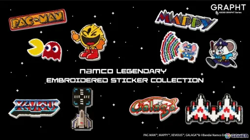 「パックマン」や「マッピー」「ゼビウス」「太鼓の達人」のコラボ刺繍ステッカーが予約開始！TGS2024での先行販売も