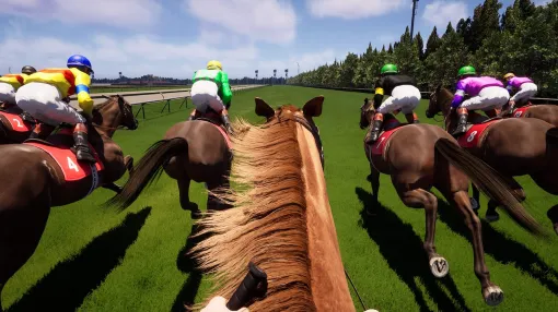 UE5製ジョッキー視点競馬ゲーム「ジョッキーレーシングゲーム」お披露目。 道中のポジション争いや仕掛けのタイミングなどの戦略を、ジョッキーになりきって体験