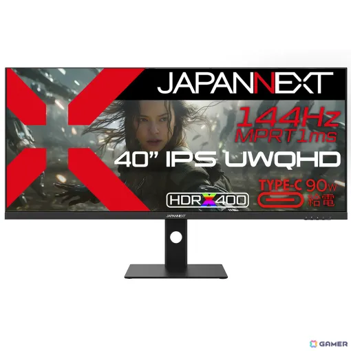 JAPANNEXT、144Hz対応＆UWQHD解像度の40型ウルトラワイドゲーミングモニター「JN-IPS401UWQHD144-C90W」を発売