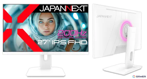 JAPANNEXT、200HzやHDRに対応したホワイトカラーの27型フルHDゲーミングモニター「JN-IPS27G200F-W」を発売