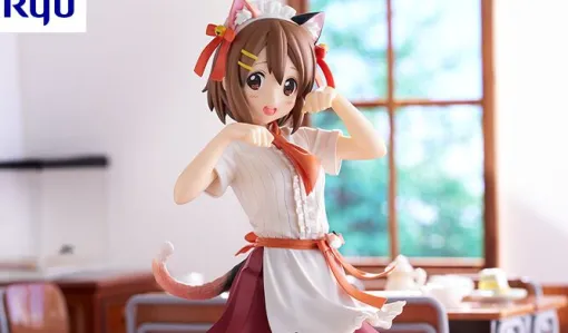 『けいおん！』平沢唯がにゃんこカフェをイメージした衣装でフィギュア化。猫耳や猫ポーズがかわいくおなじみの黒タイツも着用