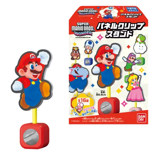 「スーパーマリオブラザーズ ワンダー」のパネルクリップスタンド，本日発売。ラインナップは全16種で，ゾウマリオ，アワルイージなどが登場