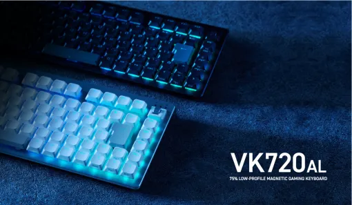 75%サイズでロープロファイルのゲーミングキーボード「VK720AL」、エレコムから11/20（水）に発売。磁気スイッチ採用、ラピッドトリガー同様の機能を搭載