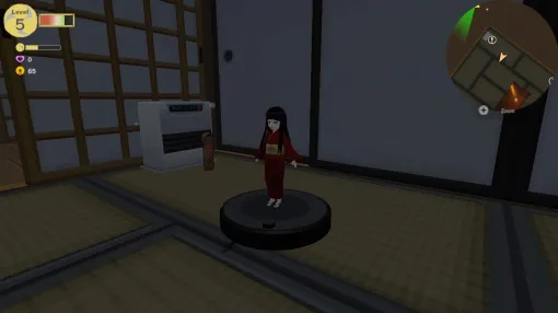 市松人形がロボット掃除機に乗ってお散歩。スローライフも楽しめるステルスアクションゲーム「Ichima-san」，Switch版の予約受付を開始