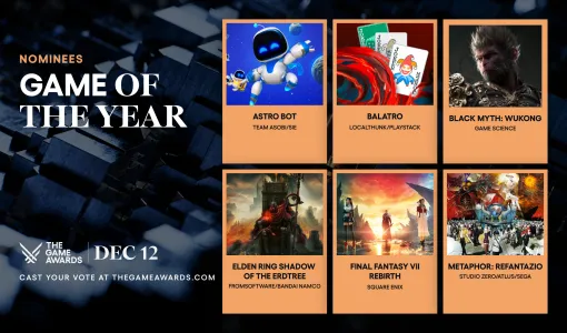 「FINAL FANTASY VII REBIRTH」「アストロボット」は大賞を含む7部門にノミネート。「The Game Awards 2024」，一般投票受付を開始