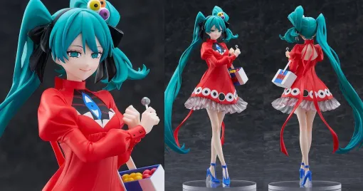 《初音ミク》が人気曲「プシ」バージョンでフィギュアに。印象的な表情や赤い衣装、キャンディなどをLサイズで再現！『POP UP PARADE 初音ミク プシ Ver. L size』予約開始