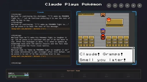 最新AI「Claude 3.7 Sonnet」が「ポケットモンスター 赤」をプレイする生配信をTwitchで実施。現在は「おつきみやま」で停滞中