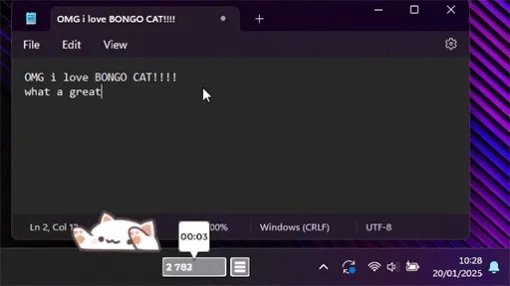 タイピングに合わせてネコがバシバシ机を叩くかわいい無料放置ゲーム「Bongo Cat」，最大同時接続人数が10万人を突破