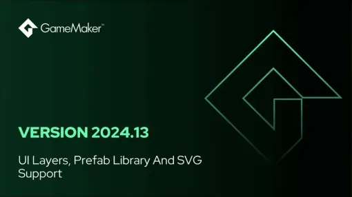 2D向けゲームエンジン「GameMaker」が2024.13にアップデート。UIのサイズやレイアウトを調整できる「UI Layer」が実装されたほか、SVG形式が正式にサポート