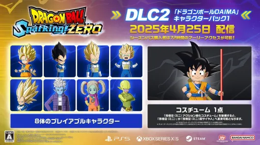 『ドラゴンボール Sparking！ ZERO』にベジータ（ミニ）超サイヤ人3などが登場！ DAIMAキャラクターパック1が4/25配信