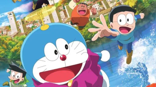 漫画『映画ドラえもん のび太の絵世界物語』。ひみつ道具“はいりこみライト”で絵の中を探検していると、不思議な少女クレアと出会い…