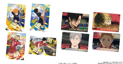 アニメ『ハイキュー!!』のカード付きウエハース第6弾が予約受付中。全38種のメタリックプラカード1枚入り、ウエハースはココアクリーム味！