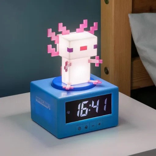 「Minecraft」から，ウーパールーパー目覚まし時計ライトとオオカミ貯金箱が登場。部屋に置いておくだけでも楽しくなりそう