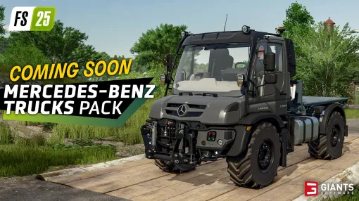 大規模農業シム「Farming Simulator 25」，新拡張パック「Mercedes-Benz Trucks Pack」を9月9日に配信。17台の農機＆車両を追加