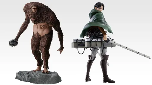 『進撃の巨人』一番くじが本日(10/10)発売。獣の巨人とリヴァイ兵長、因縁の組みあわせがフィギュアに 『進撃の巨人』一番くじが本日(10/10)発売。獣の巨人とリヴァイ兵長、因縁の組みあわせがフィギュアに