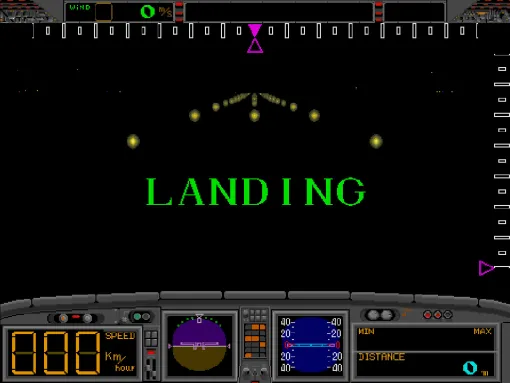 「ミッドナイトランディング」，アケアカで10月23日配信。夜間に航空機を空港へ着陸させる，1987年にタイトーから発売されたフライトシム