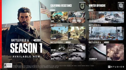 EA、『Battlefield6』と『REDSEC』新シーズン「カリフォルニア・レジスタンス」公開…無料トライアルを11月25日から開始 EA、『Battlefield6』と『REDSEC』新シーズン「カリフォルニア・レジスタンス」公開…無料トライアルを11月25日から開始