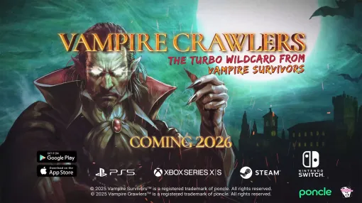 「ヴァンサバ」スピンオフのデッキ構築ローグライト「Vampire Crawlers: The Turbo Wildcard from Vampire Survivors」,2026年にリリース決定 「ヴァンサバ」スピンオフのデッキ構築ローグライト「Vampire Crawlers: The Turbo Wildcard from Vampire Survivors」,2026年にリリース決定