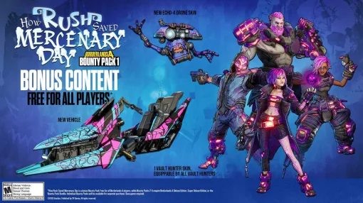 『ボーダーランズ4』DLC“お尋ね者パック1”を無料配信。ラッシュを支援する新ミッション、24種のカスタマイズアイテムが登場 『ボーダーランズ4』DLC“お尋ね者パック1”を無料配信。ラッシュを支援する新ミッション、24種のカスタマイズアイテムが登場