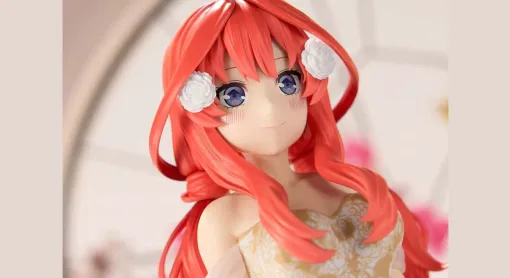 『五等分の花嫁』五月のアニメ原画展ウエディング衣装フィギュアは豪華な金糸の刺繍や真っ直ぐさを表現した表情に注目