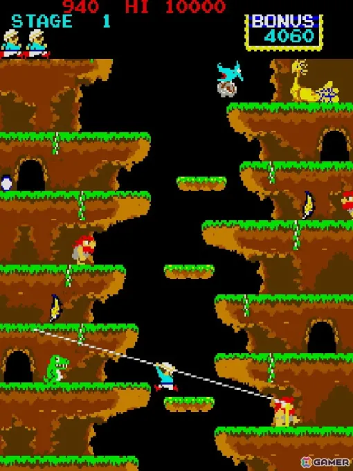 ロック鳥を追い求めて上へ上へと登っていくアクションゲーム「ロックンロープ」がアーケードアーカイブス/アーケードアーカイブス2として12月11日に配信！