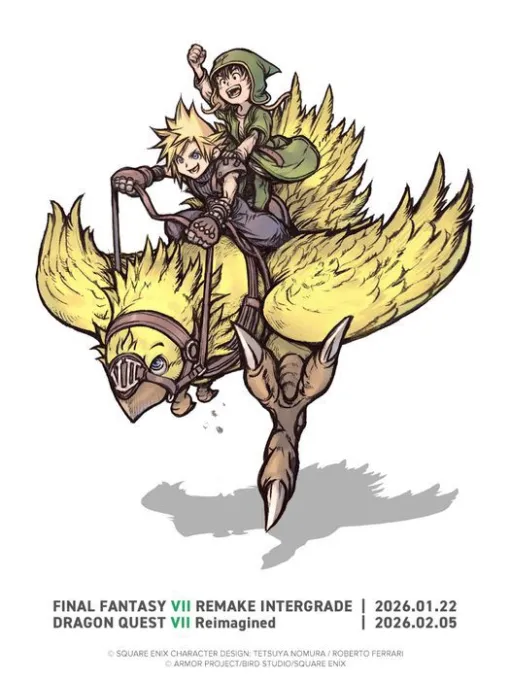 【FF7リメイク×ドラクエ7R】野村哲也コラボアート公開。Switch2/Xbox『FF7Rインターグレード』体験版も配信開始 【FF7リメイク×ドラクエ7R】野村哲也コラボアート公開。Switch2/Xbox『FF7Rインターグレード』体験版も配信開始