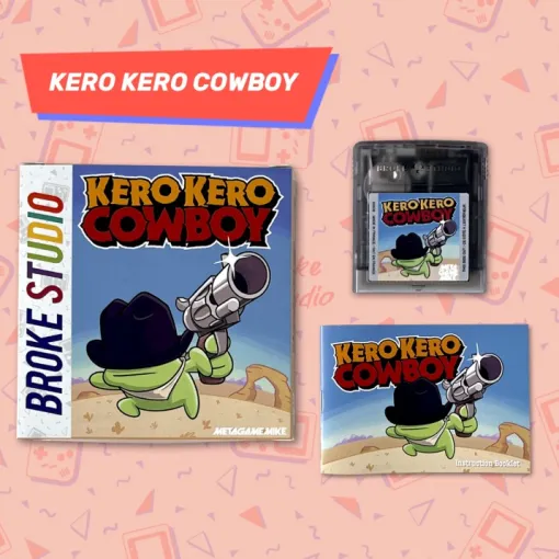 ゲームボーイカラー用ソフト「Kero Kero Cowboy」，注文受付中。カエルのカウボーイが西部の荒野で大活躍する横スクロールアクション