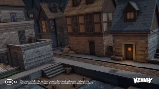 ファンタジー世界の町づくりに適した約120種類のテクスチャを収録。無料アセットパック『Retro Textures 1』、Webサイト「Kenney」で公開