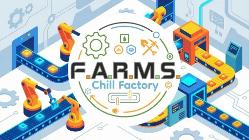 個人開発のぷれまCrafts、『F.A.R.M.S.: Chill Factory』の体験版を公開！数万のアイテムが織りなす「物流美」を作る工場自動化シム