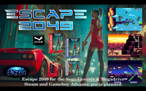 メガドライブとGBA用の新作横スクロールアクション登場。サイバーパンク世界で復讐に燃える美女として無数の敵を倒す