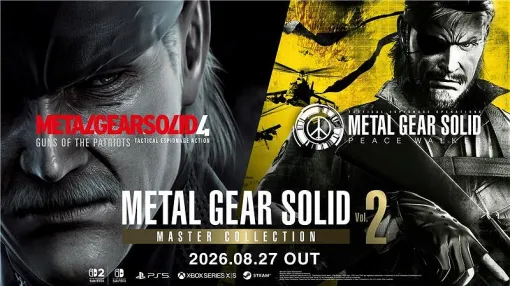 KONAMI、『METAL GEAR SOLID: MASTER COLLECTION Vol.2』8月27日に発売決定！『MGS4』に『PEACE WALKER』、さらに『ゴーストバベル』も