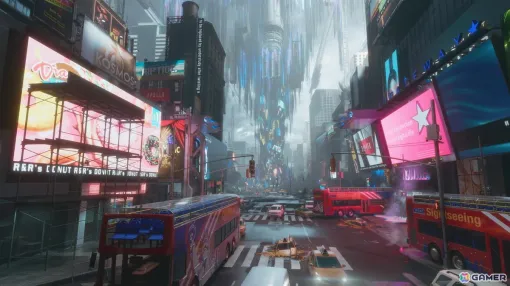 「プラグマタ」月面施設に3Dプリントで再現されたニューヨークの街、タイムズスクエアのようなステージを紹介！